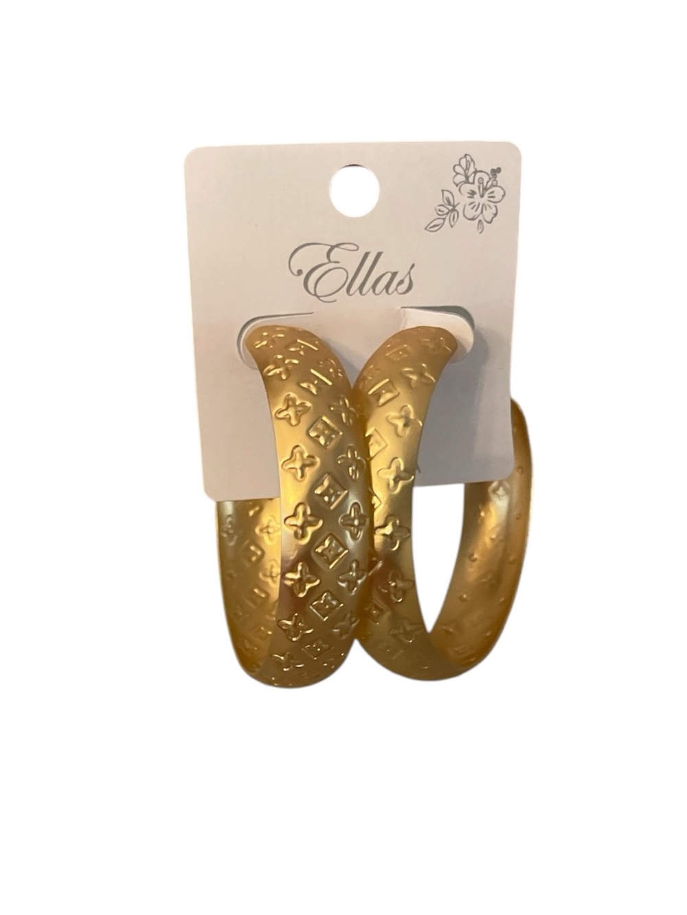 ELLAS GOLD TONE CHUNKY DESIGN PIERCED EARRINGS